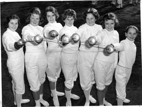 L-R: Caroline Katel, Sally Blandford, Megan ?, Wendy Kemp, Pam Heraudes, Maree McGregor, Sue ?