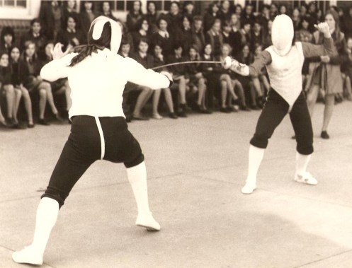 Display at Wagga High School L-R: Helen, Marion