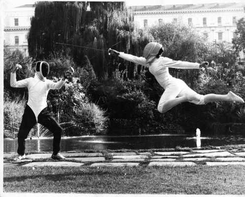 Olympians training Left Greg Benko Right Marion Exelby