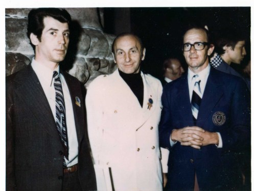 L-R: Romanian Official Murusan, Mtr. Meiszter (Canada), Mtr. O'Brien (Aust.)