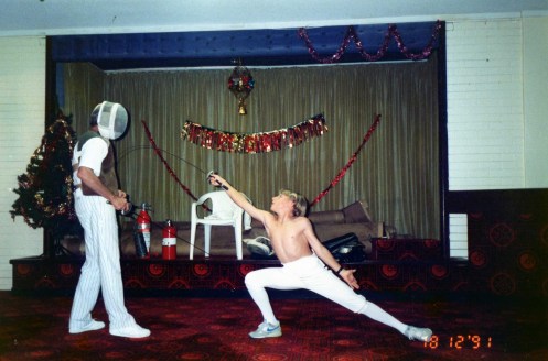 Coach O'Brien and Queensland Foil Champion Marc Stettner (16)