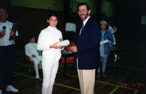 Gold Coast Mayor Baildon Presenting Trophy to Melissa Bowerman